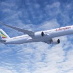 Ethiopian Airlines branded A350-1000 flies in the sky