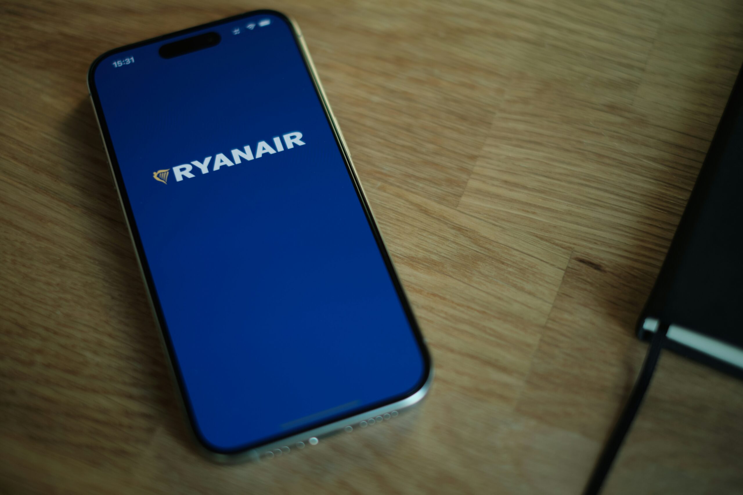 Ryanair app on phone
