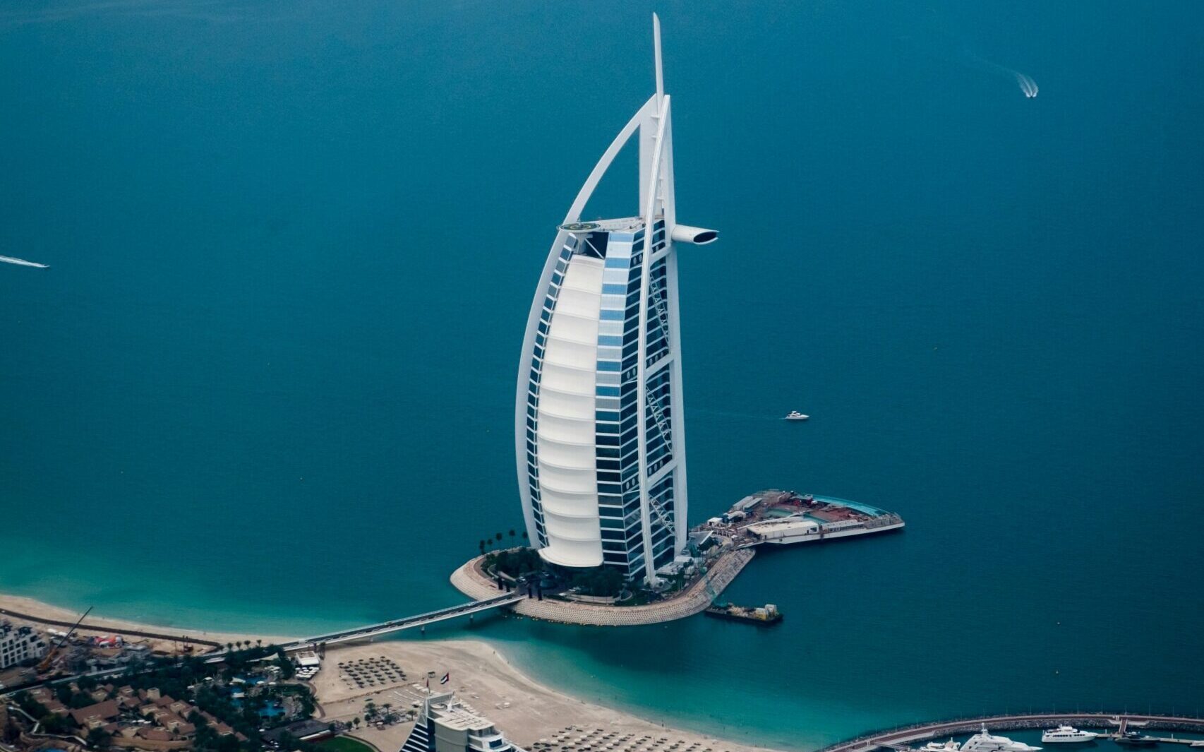 aerial view of Dubai coast
