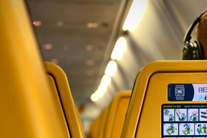 Inside of Ryanair flight