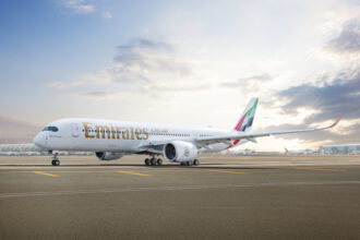 An Airbus A350 aircraft on a runway