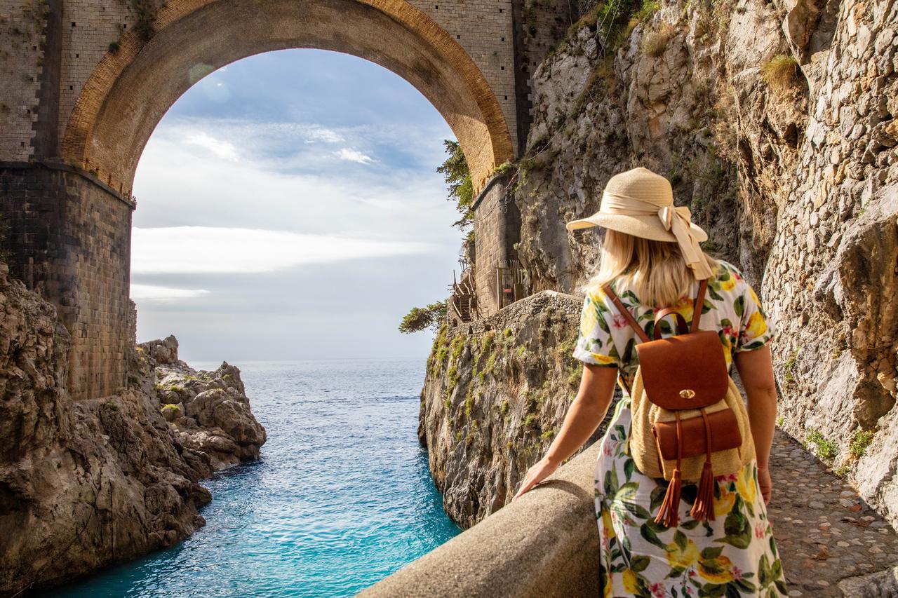 Holidaymaker pictured in the popular Italian destination of the Amalfi coast