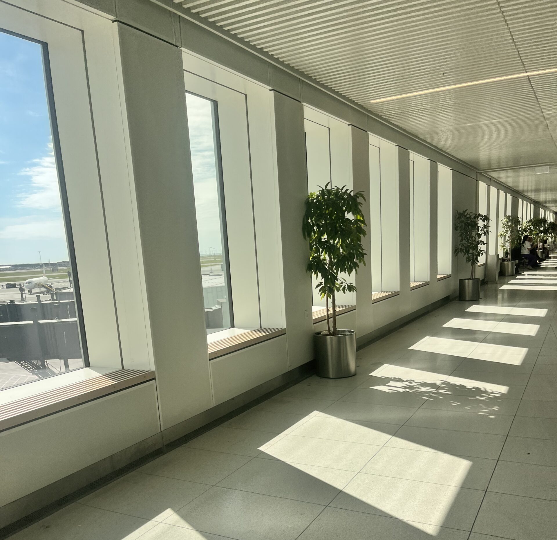 Terminal 3 of Copenhagen Airport with windows looking out onto the airside of the airport