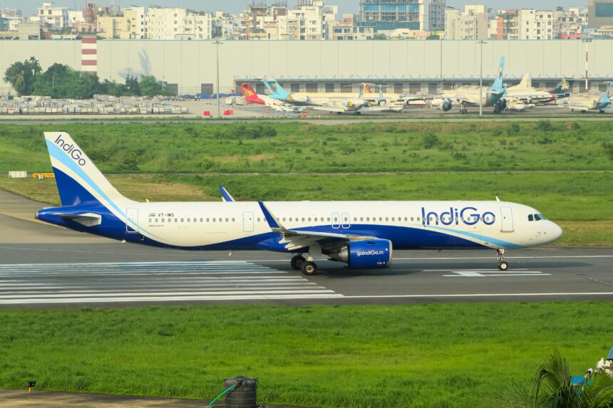 IndiGo Airplane making way to take off