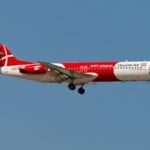 The image of Qeshm Airlines Fokker 100 during the flight.