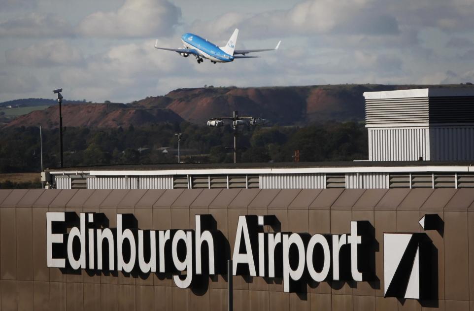 Plane takes off at Edinburgh Airport