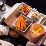 Example of in-flight food offered on Alaska Airlines flight.