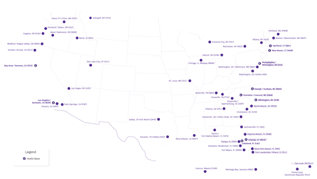 Avelo Routemap