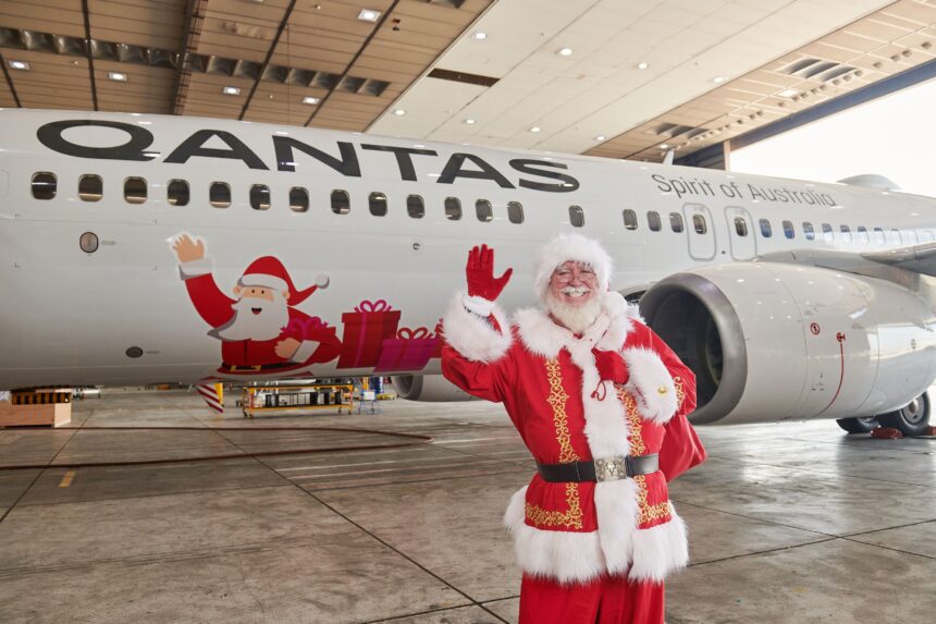 Festive livery for Qantas with Santa Claus