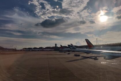 Hong Kong International Airport in the morning.