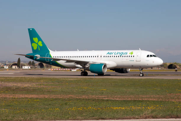An Aer Lingus Airbus 320 seen at Verona Villafranca airport.