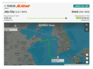 Jeju Air flight 7C8135 from Beijing to Jeju