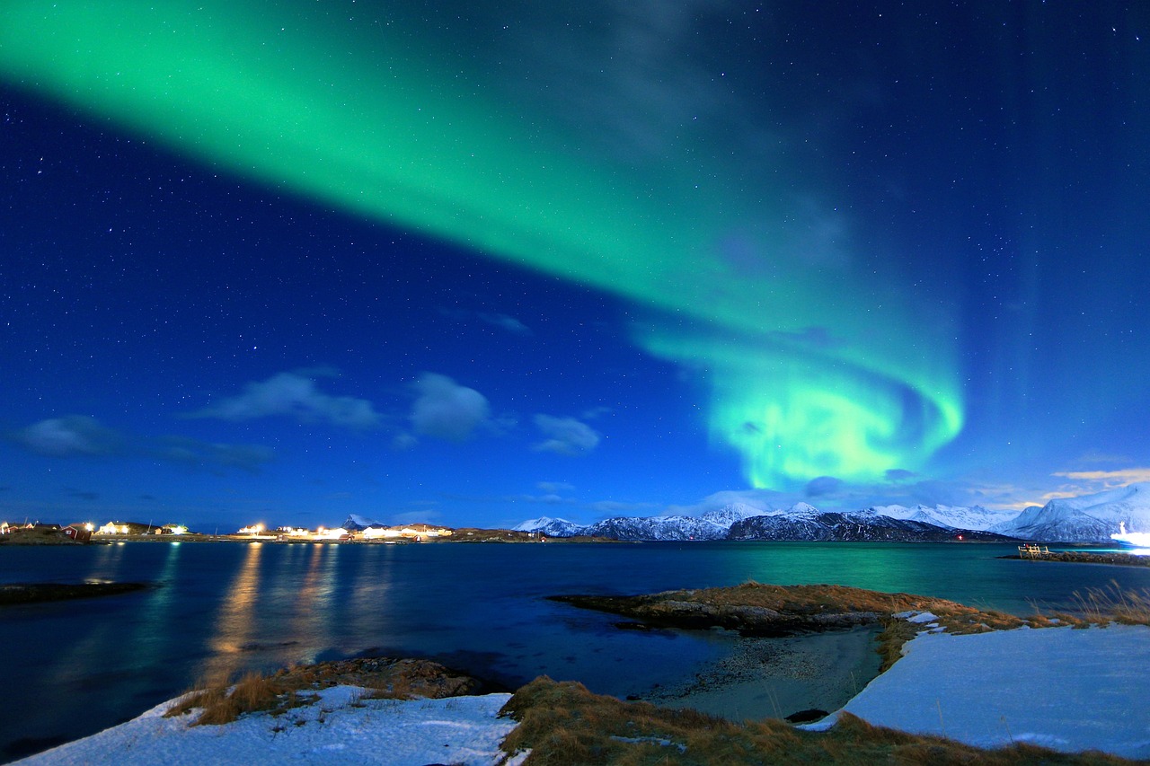 Winter activities. See the Northern Lights over Tromsø, Norway. 