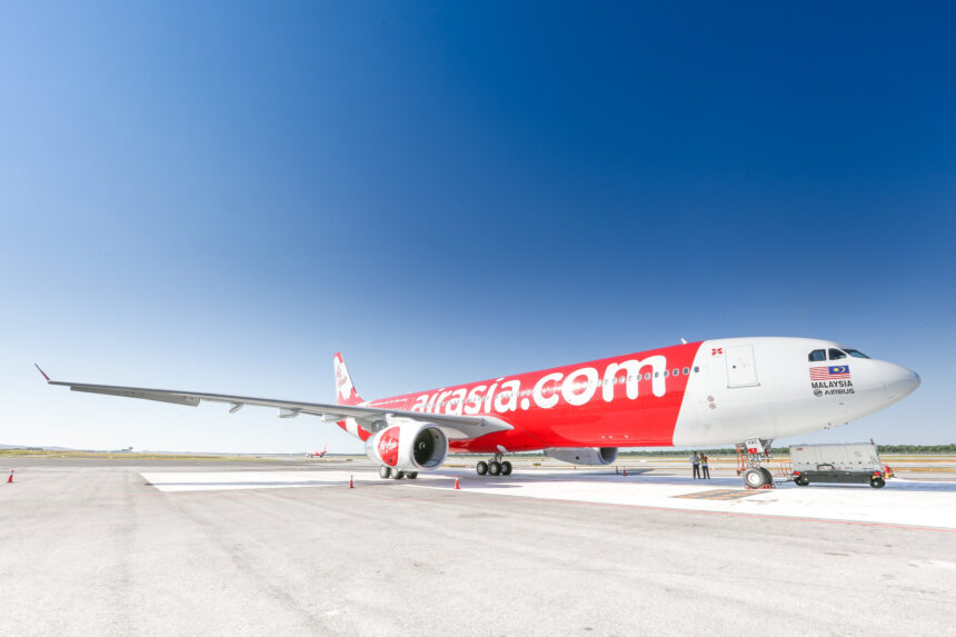 Posing for a picture, a new addition to the fleet of AirAsia