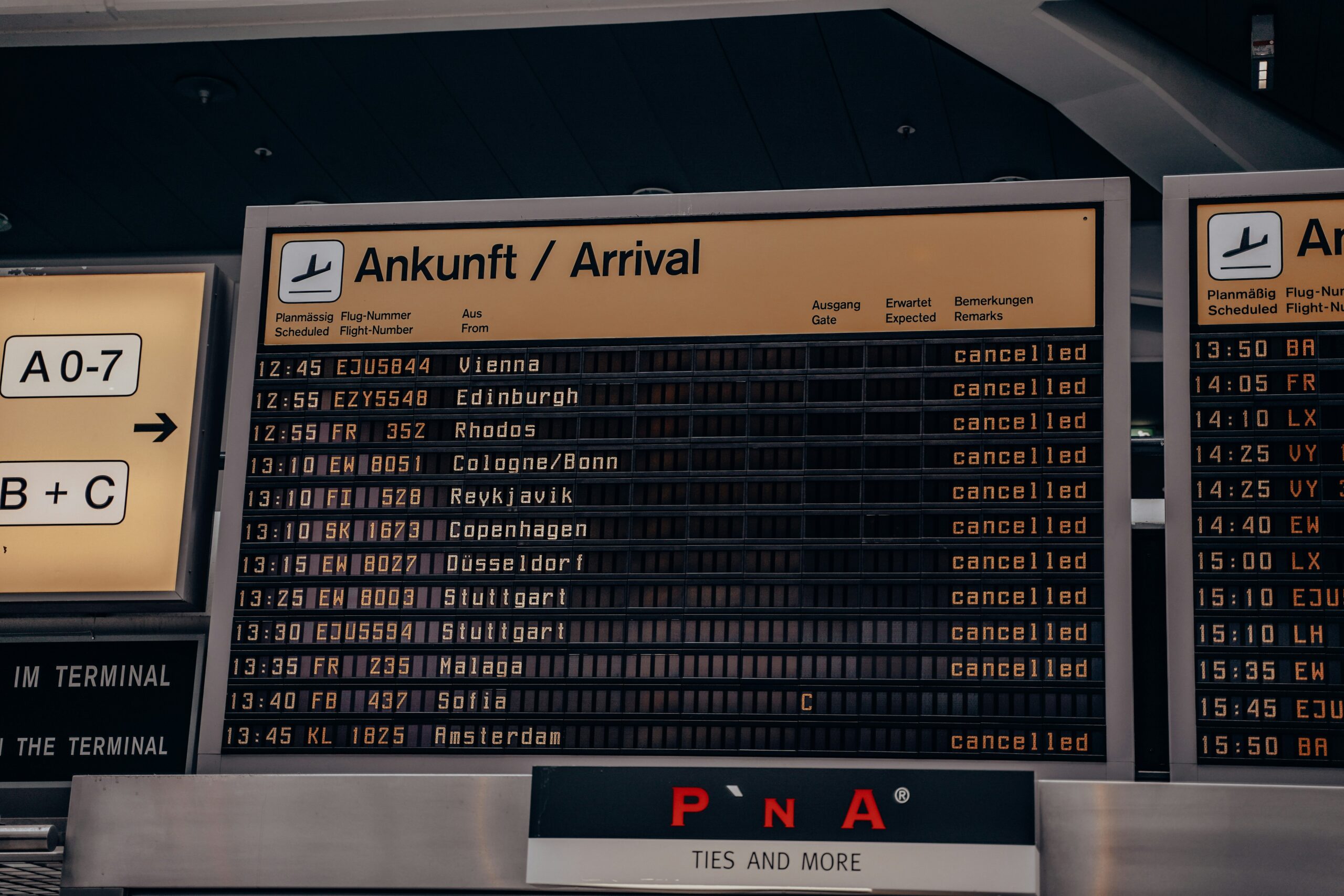 Cancelled flights at Berlin airport