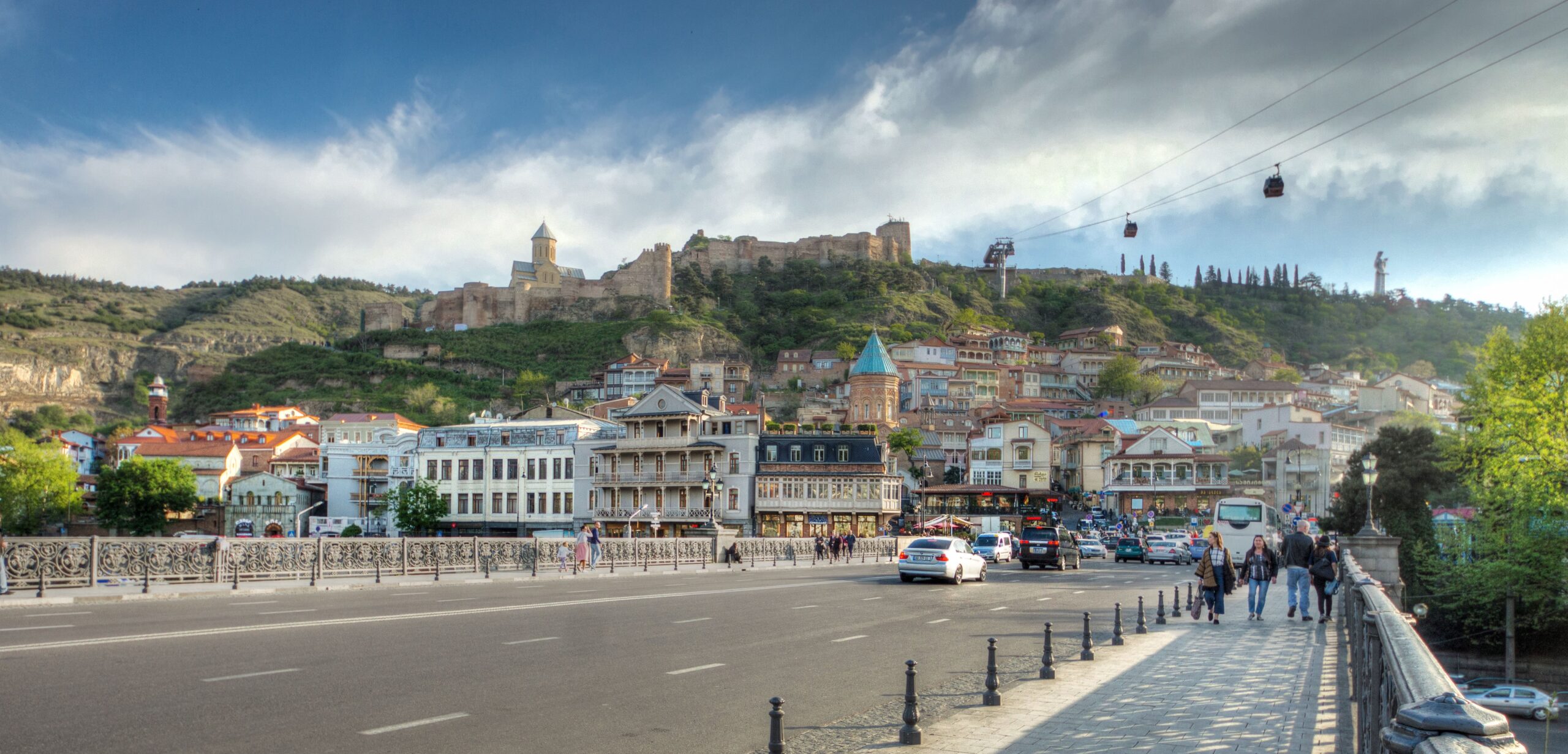 A view of Tbilisi, with the ancient Narikala Fortress in the background.