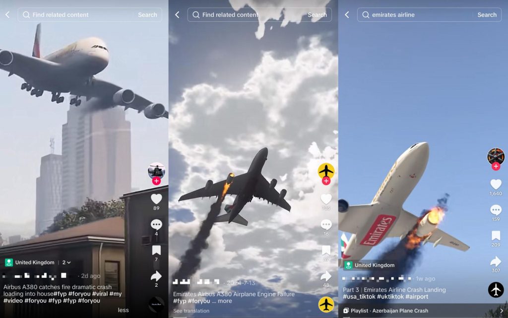 A fake crash video of Emirates raises coners about digitally generated AI videos