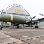 The Lockheed L-1649A Super Star at the hangar in Hamburg.