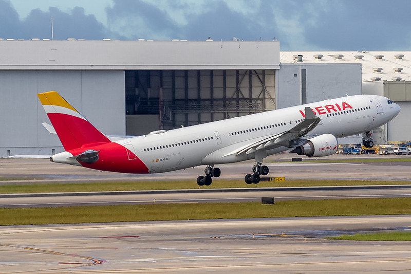 A plane taking off