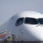 A220-300 airBaltic details at Farnborough airshow