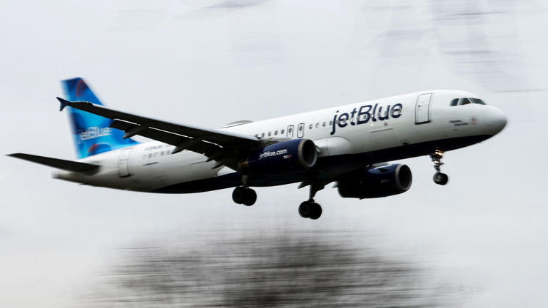 A JetBlue Airbus A320 aircraft in flight