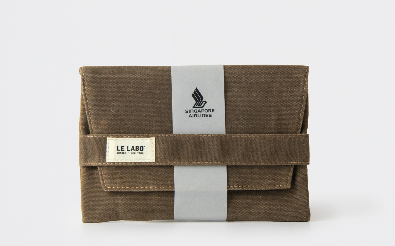Le Labo Waxed Cotton Canvas Travel Pouch © Singapore Airlines 
