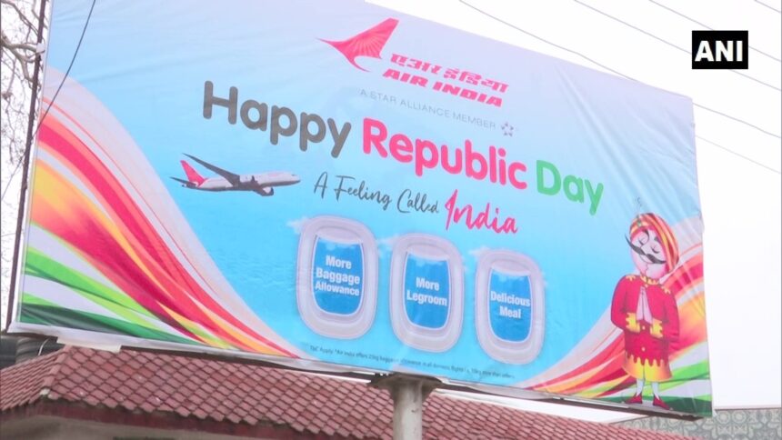 Air India spreads Republic Day cheer with hoarding at Lal Chowk, Srinagar
