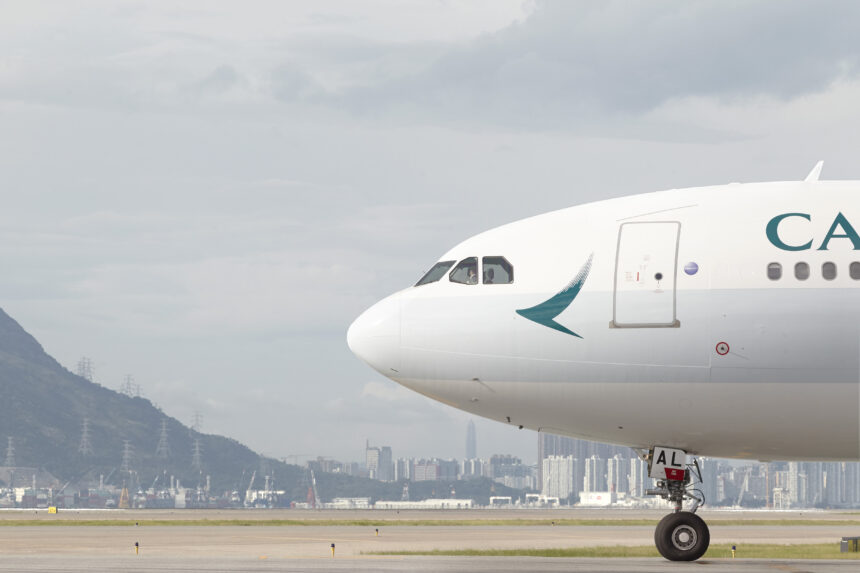 A Cathay Pacific A330 aircraft.
