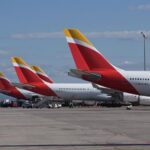 A fleet of Iberia aircraft
