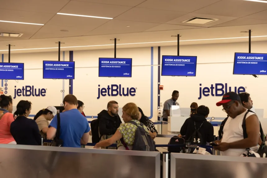 JetBlue Airways plagued by weather and ATC delays.