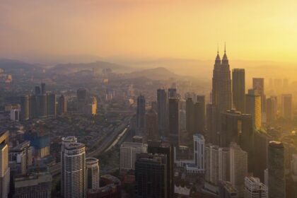 The picturesque Malaysian skyline in Kuala Lumpur.