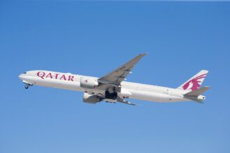 A Qatar Airways aircraft in flight