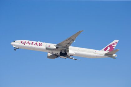 A Qatar Airways aircraft in flight