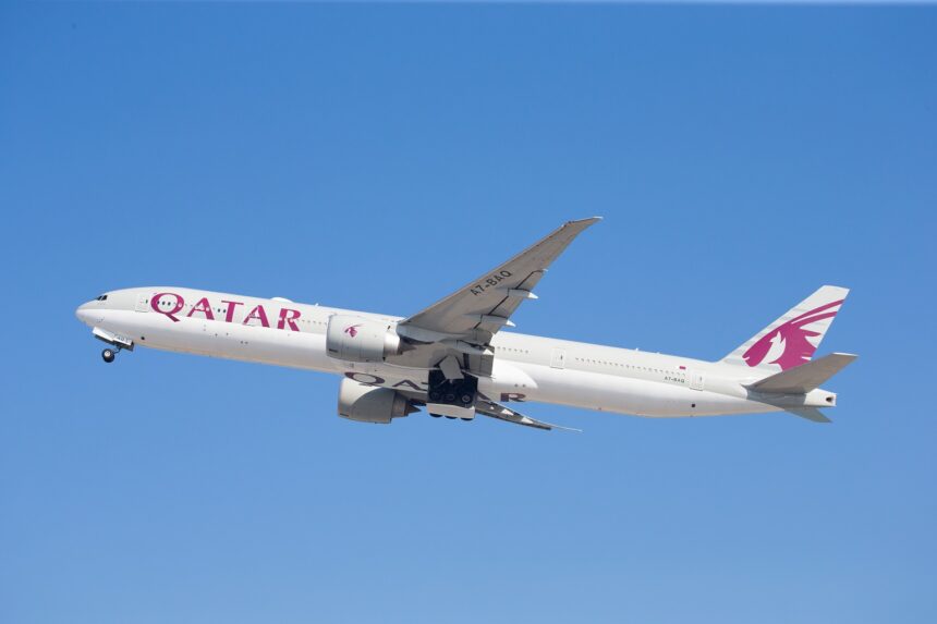 A Qatar Airways aircraft in flight