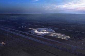 Red Sea International Airport at night