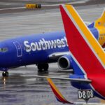 A Southwest Airlines jet arrives at Sky Harbor International Airport in Phoenix