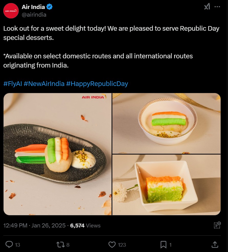 Air India's Sweet Treat! Republic Day special desserts