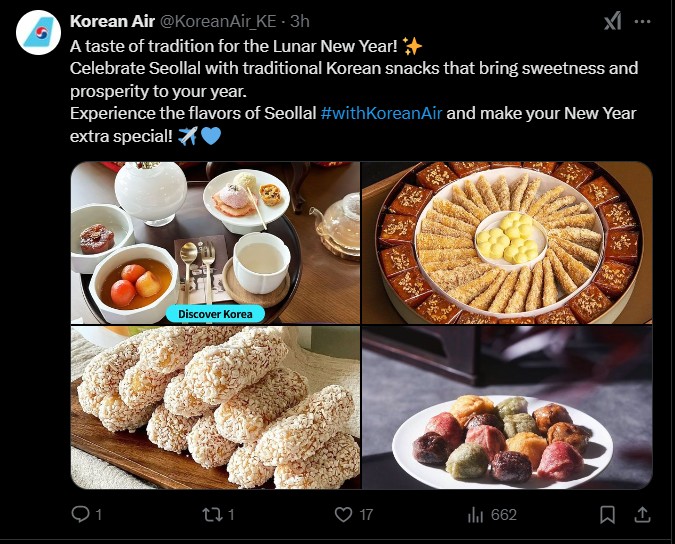 A serving of traditional korean food in Korean Air