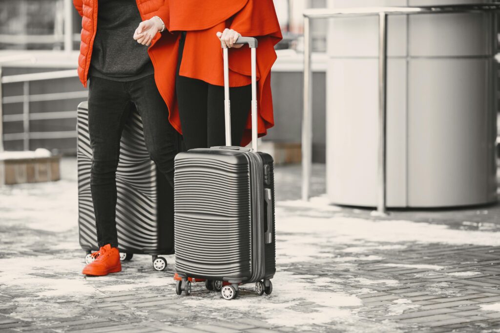 Snowy suitcases