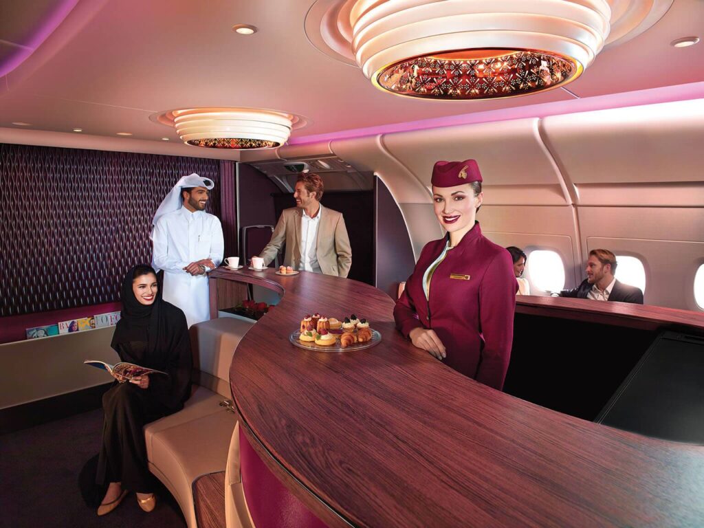 Inside Qatar Airways luxury cabin