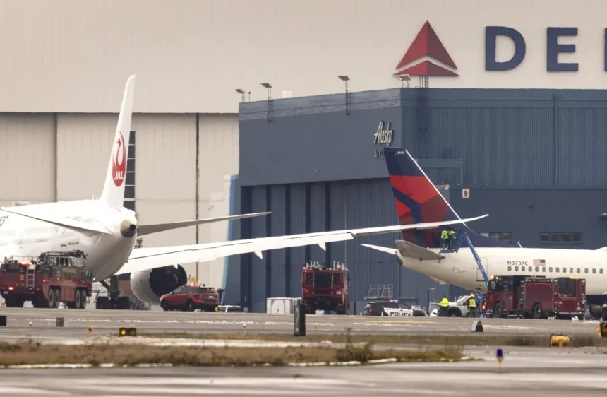 Ground collision, ground safety measures, Safety Measures, Boeing 737,Seattle Takoma International airport, incident