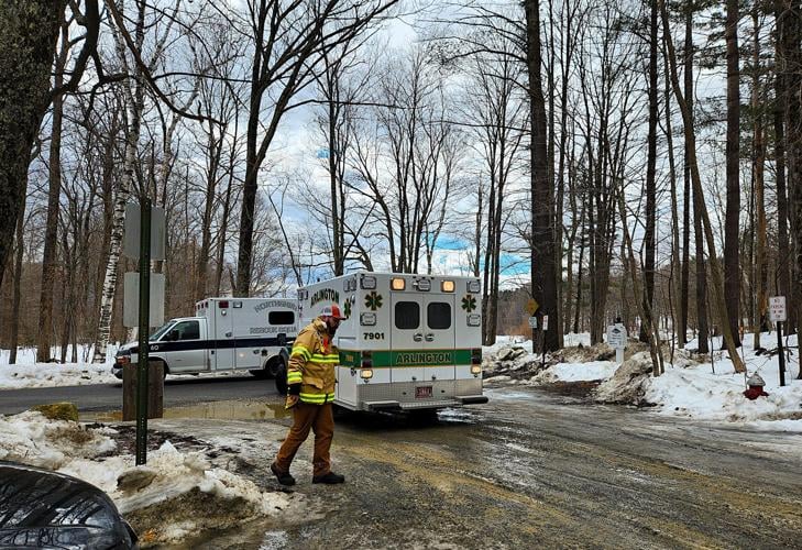 Emergency responders at the scene near Mount Equinox following a plane crash.