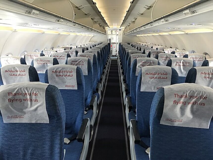 The interior of Air Arabia's A320 aircraft