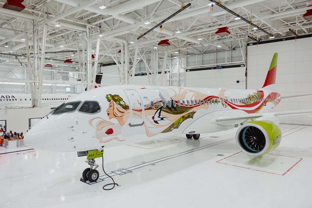 The A220-300 Airbus with special livery