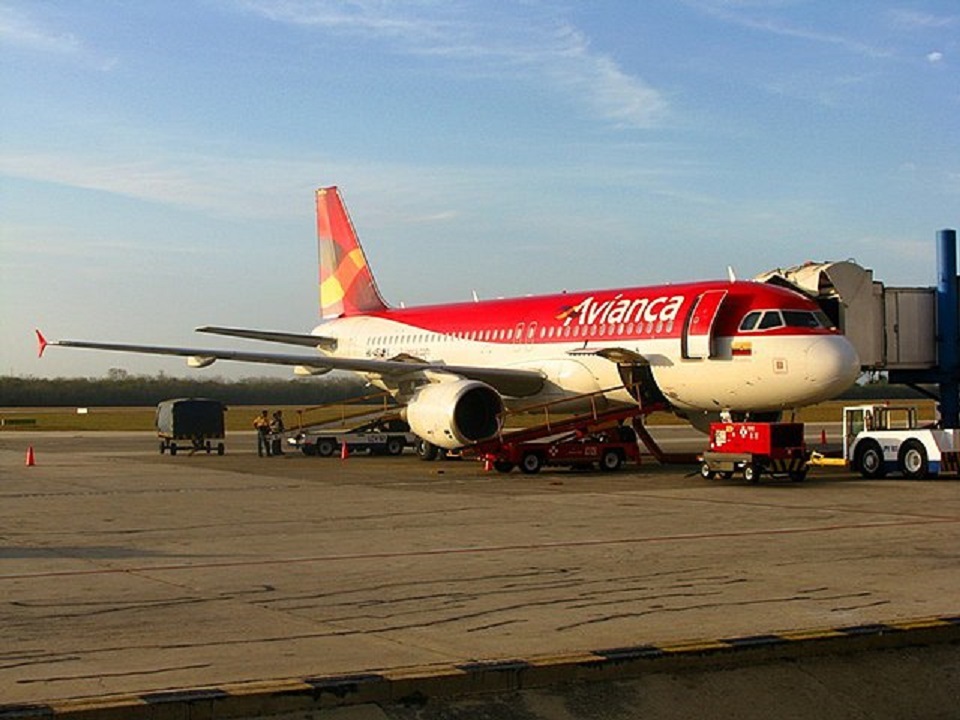 An Avianca A320 aircraft at Ernesto Cortissoz International Airport, Barranquilla