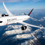 An Air Canada boeing 787-9 in air.