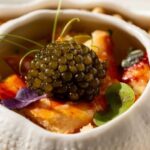 A dish including caviar as the main ingredient
