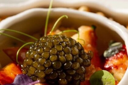 A dish including caviar as the main ingredient