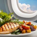 A chicken dish served in-flight