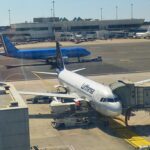ITA Airways and Lufthansa Airlines in the same frame in Fiumicino Airport